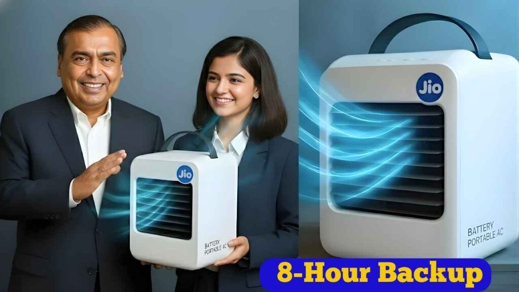 Jio New Battery AC 2025 Launch with 8-Hour Backup & 10-Minute Fast Cooling – Portable AC